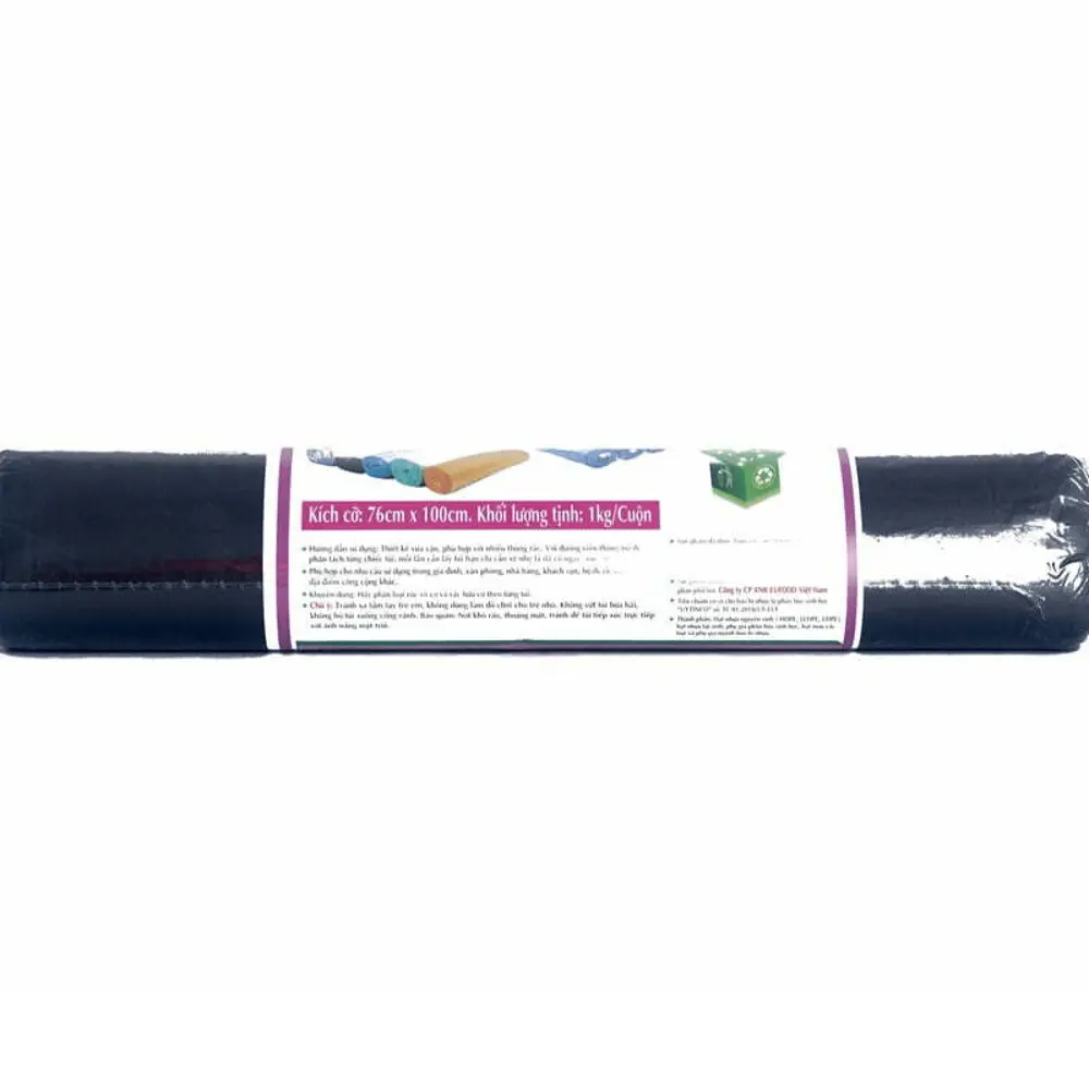 Túi Rác Tự Hủy Sinh Học, Biodegradable Garbage Bags, Black, 1kg (76 x 100cm) - EUFOOD