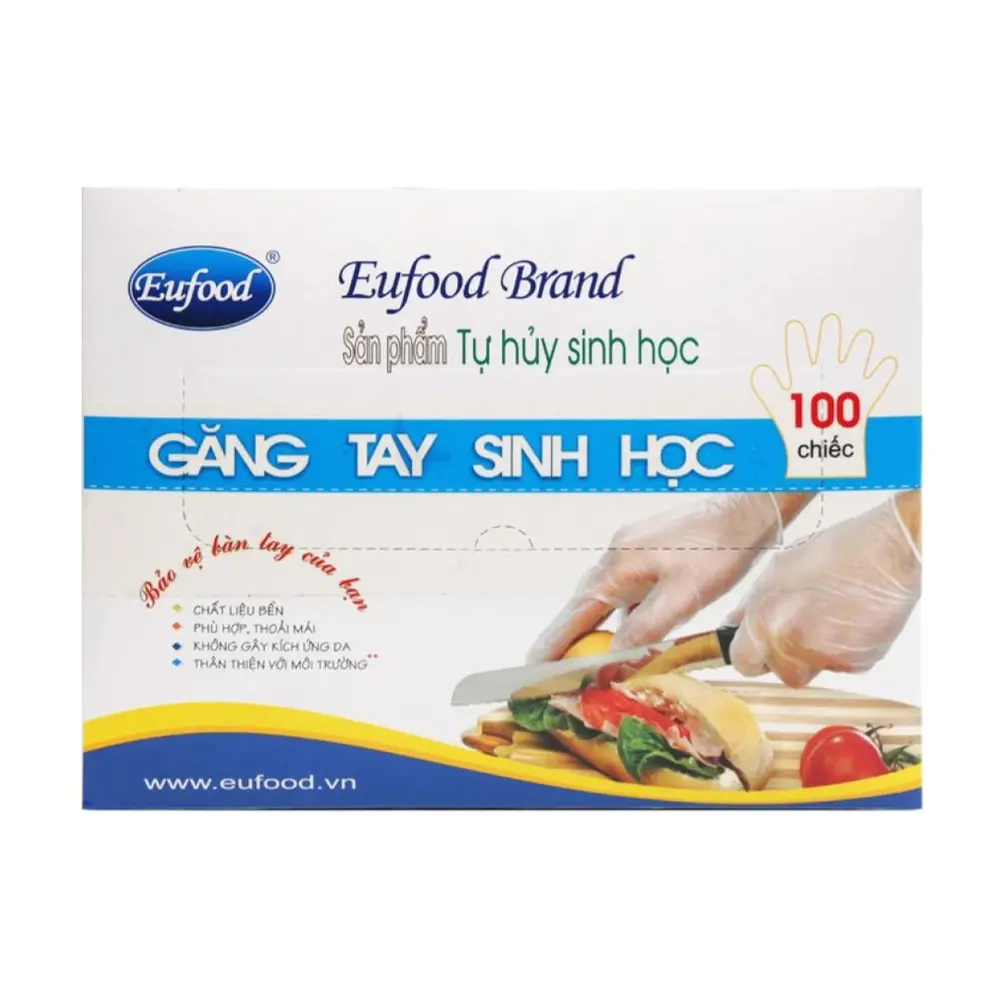 Găng Tay Tự Hủy Sinh Học, Biodegradable Gloves, 100 Chiếc - EUFOOD