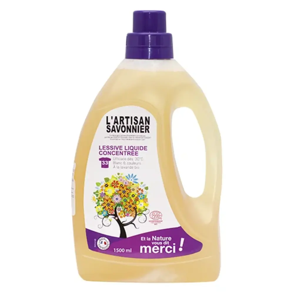 Nước Giặt Sinh Học, Concentrated Laundry Detergent, Lessive Liquide Concentrée (1.5L) - L'ARTISAN SAVONNIER