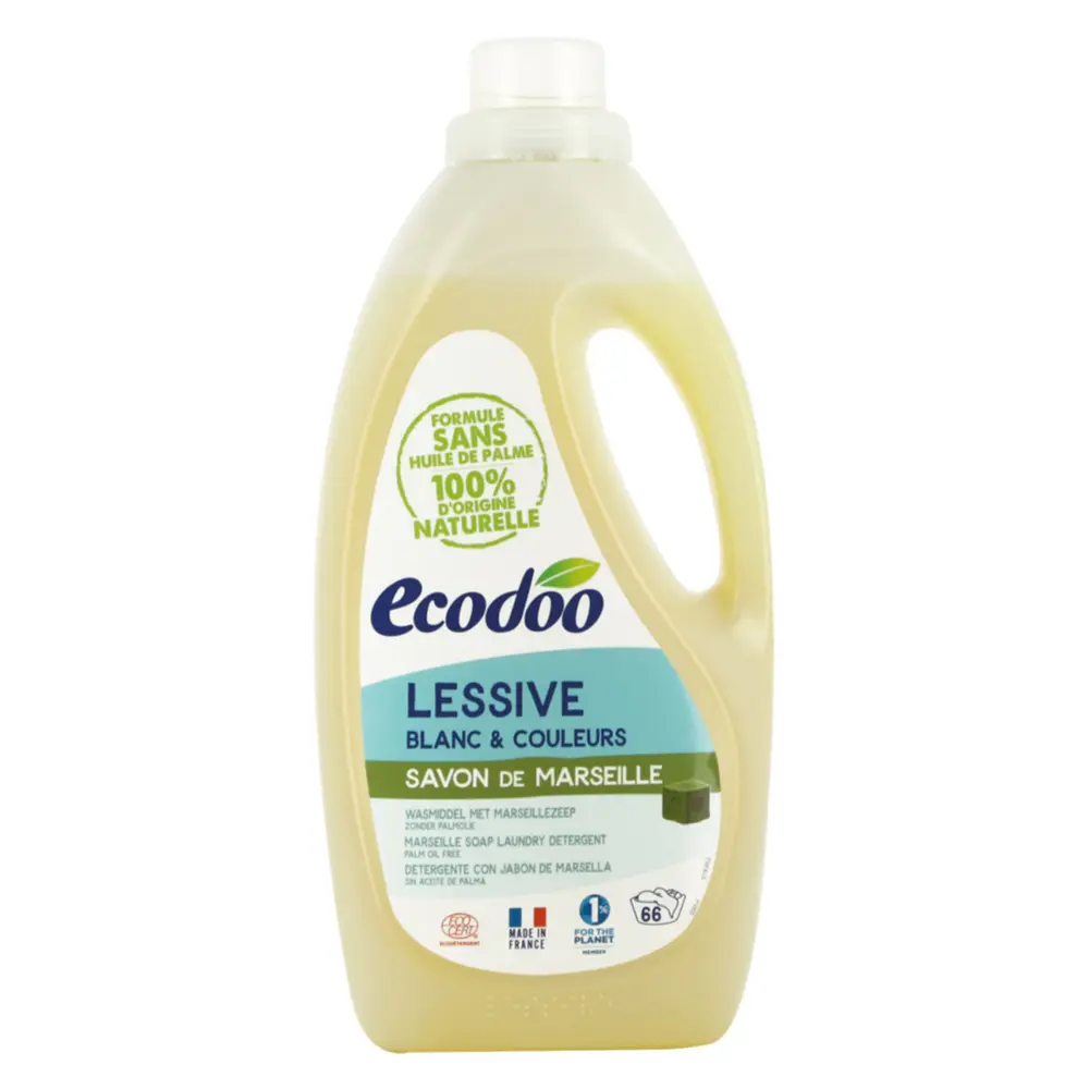 Nước Giặt Sinh Học, Lessive Blanc & Couleurs, Savon de Marseille, 66 Lần Giặt (2L) - ECODOO