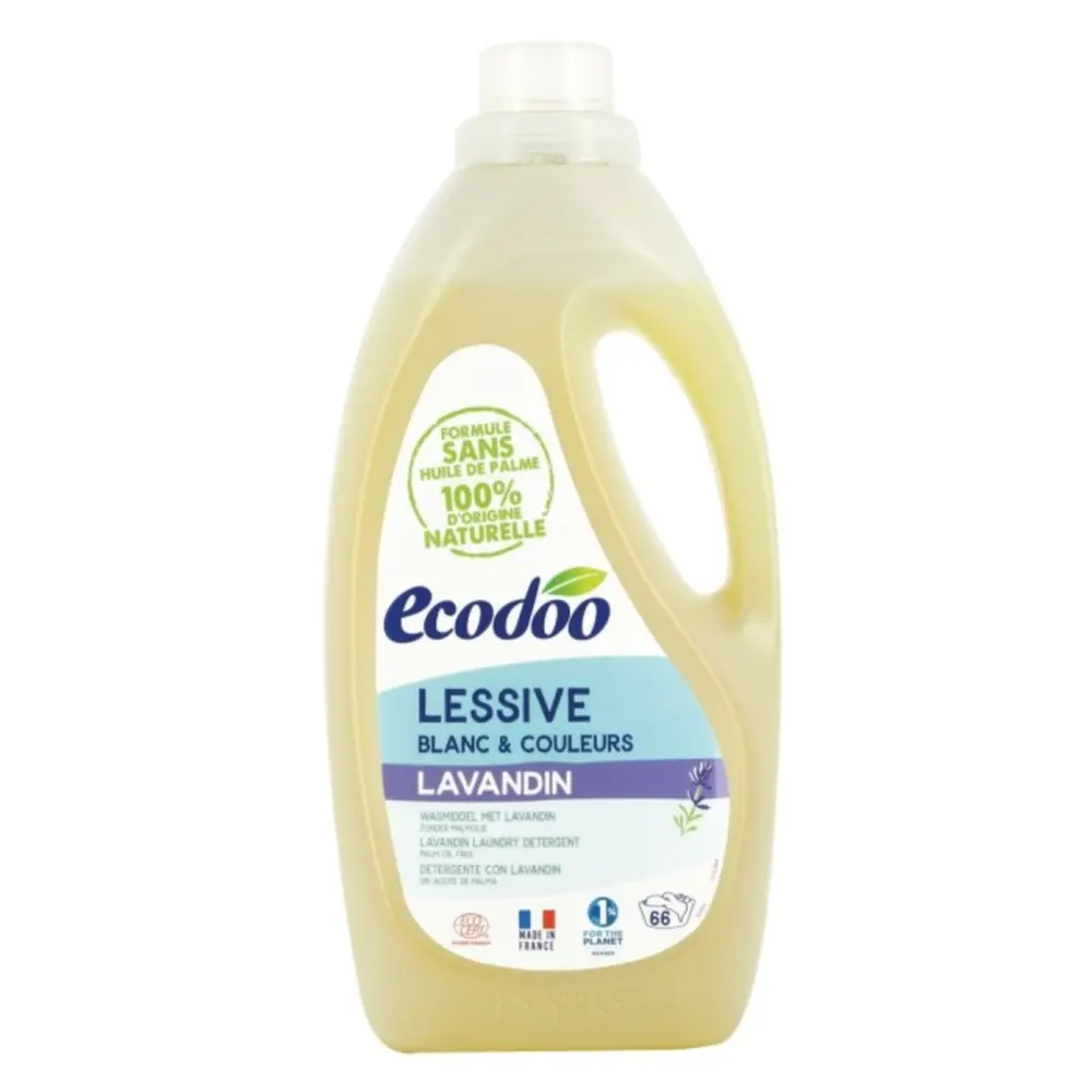 Nước Giặt Sinh Học Hoa Oải Hương, Lessive Blanc & Couleurs, Lavandin, 66 Lần Giặt (2L) - ECODOO