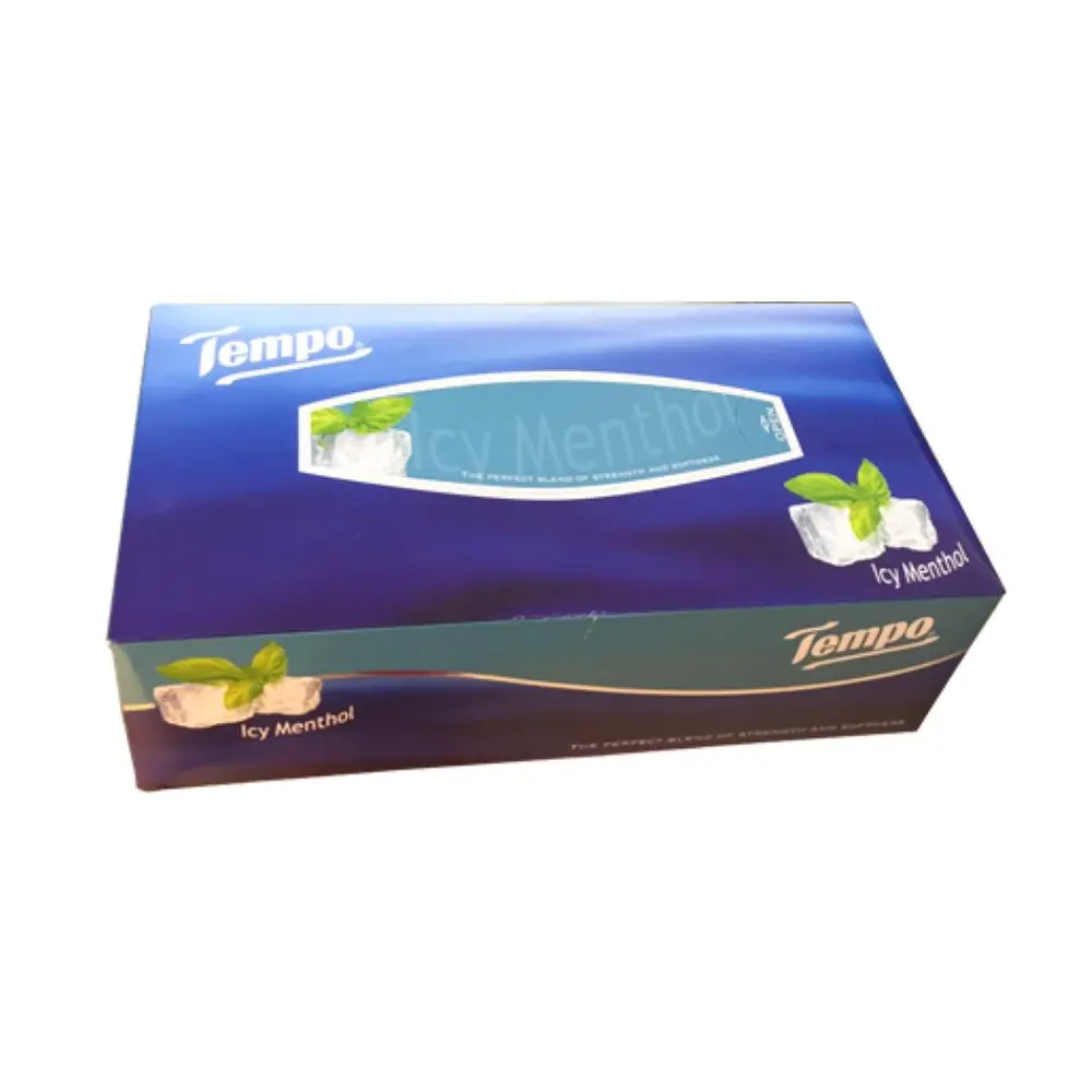 Khăn Giấy Hộp 4 Lớp Hương Bạc Hà, Tissue Box, Icy Menthol, 90 Tờ (160 x 195mm) - TEMPO