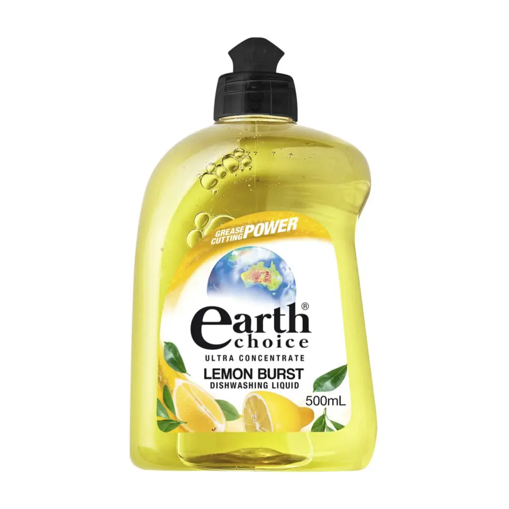 Nước Rửa Chén Đậm Đặc Hương Chanh, Ultra Concentrate Dishwashing Liquid, Lemon Burst (500ml) - EARTH CHOICE
