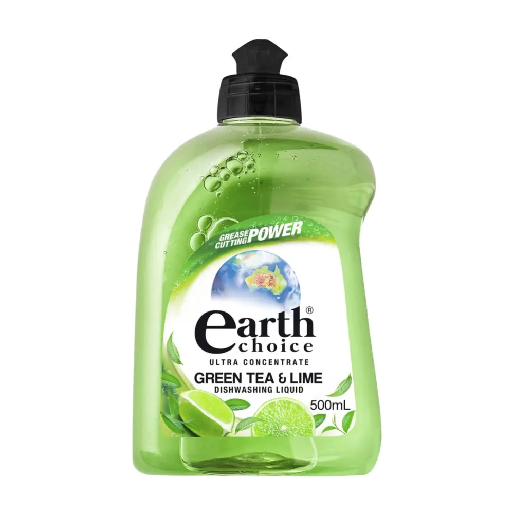 Nước Rửa Chén Đậm Đặc Hương Trà Xanh & Chanh, Ultra Concentrate Dishwashing Liquid, Green Tea & Lime (500ml) - EARTH CHOICE