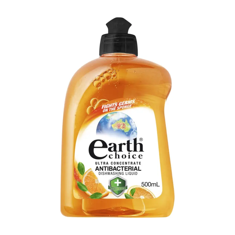 Nước Rửa Chén Đậm Đặc Hương Cam, Ultra Concentrate Dishwashing Liquid, Antibacterial (500ml) - EARTH CHOICE