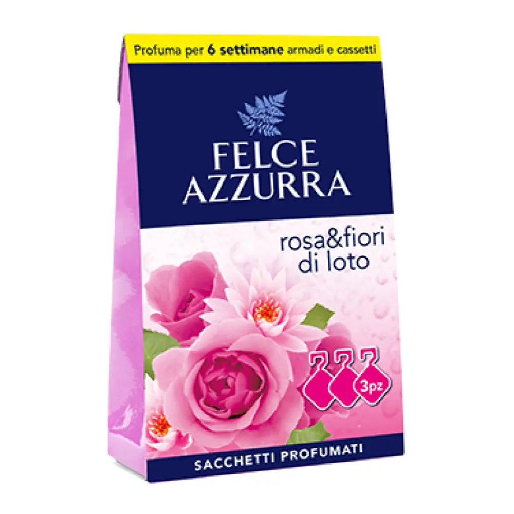 Túi Thơm Treo Phòng Hoa Hồng & Hoa Sen, Scented Fragrance Sachet, Rosa & Fiori di Loto, 3 Túi (36g) - FELCE AZZURRA