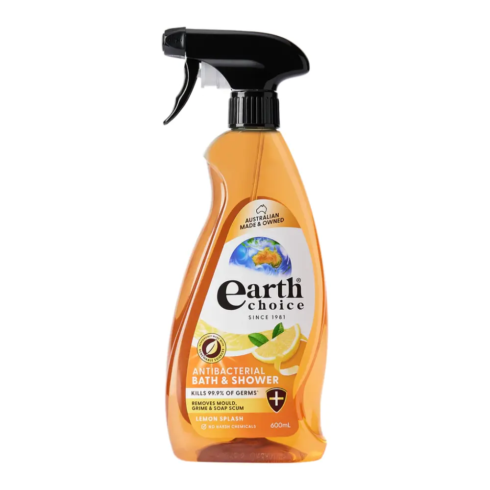 Nước Rửa Nhà Tắm Kháng Khuẩn Hương Chanh, Antibacterial Bath & Shower, Lemon Splash (600ml) - EARTH CHOICE