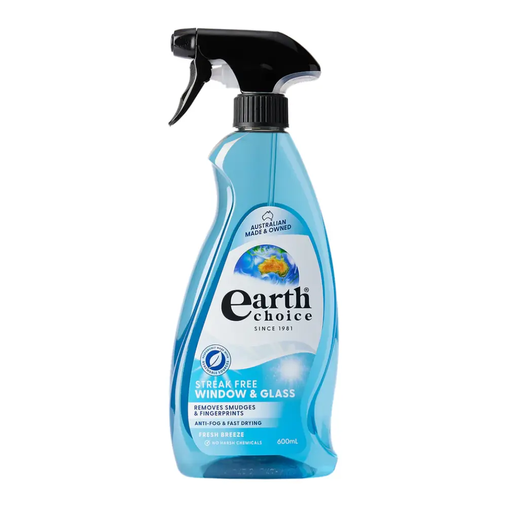 Nước Lau Cửa Sổ & Kính, Streak Free Window & Glass, Fresh Breeze (600ml) - EARTH CHOICE