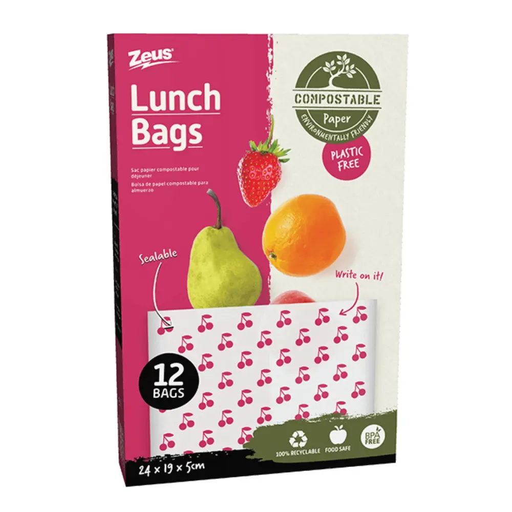 Túi Đựng Đồ Ăn Tự Phân Hủy, Sealable Lunch Bags, Plastic Free, 12 Cái (24 x 19 x 5cm) - ZEUS