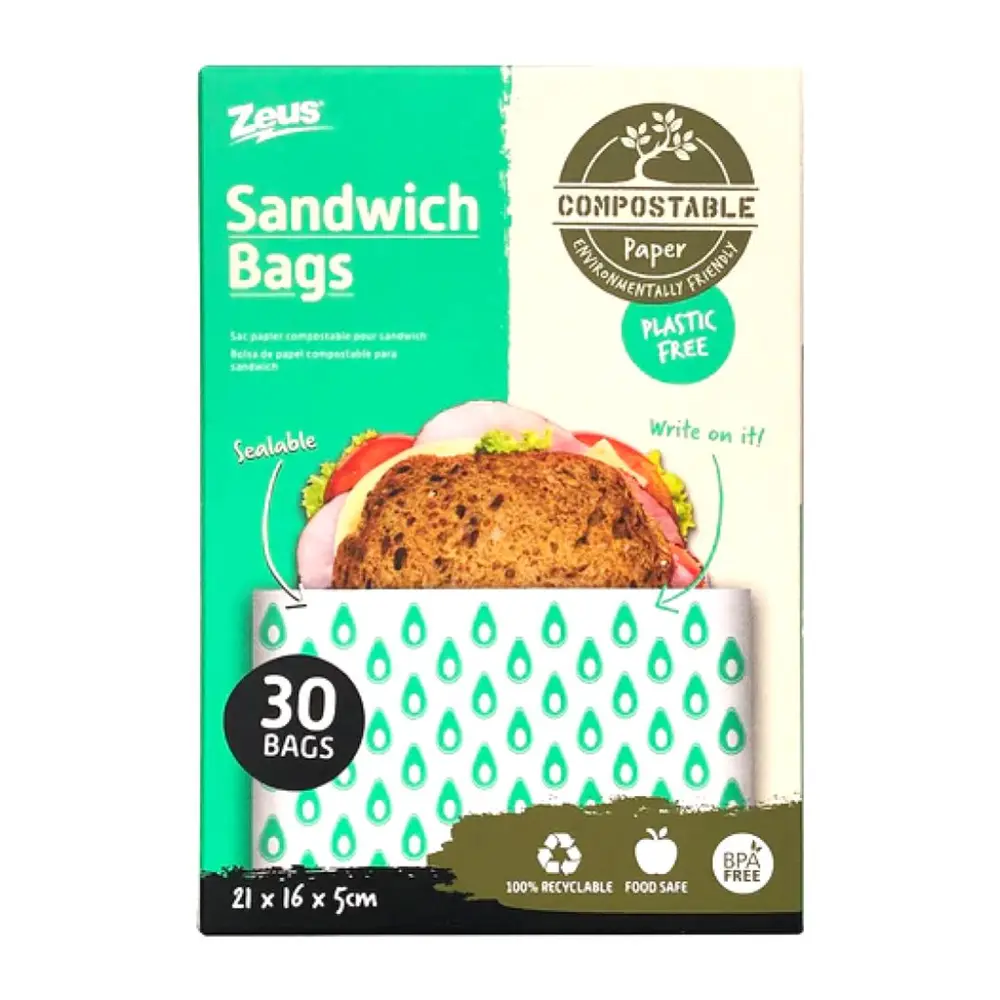 Túi Đựng Bánh Mì Tự Phân Hủy, Sealable Sandwich Bags, 30 Cái (21 x 16 x 5cm) - ZEUS