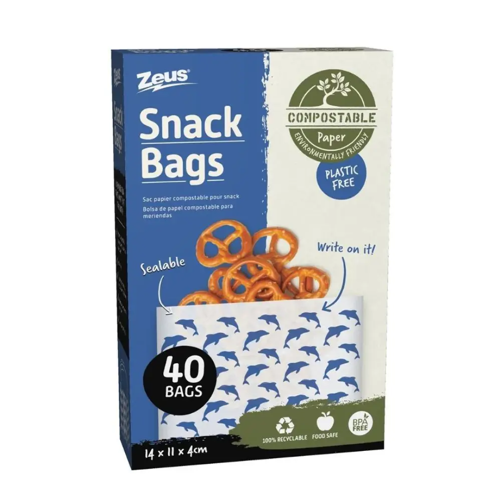 Túi Đựng Snack Tự Phân Hủy, Sealable Snack Bags, 40 Cái (14 x 11 x 4cm) - ZEUS