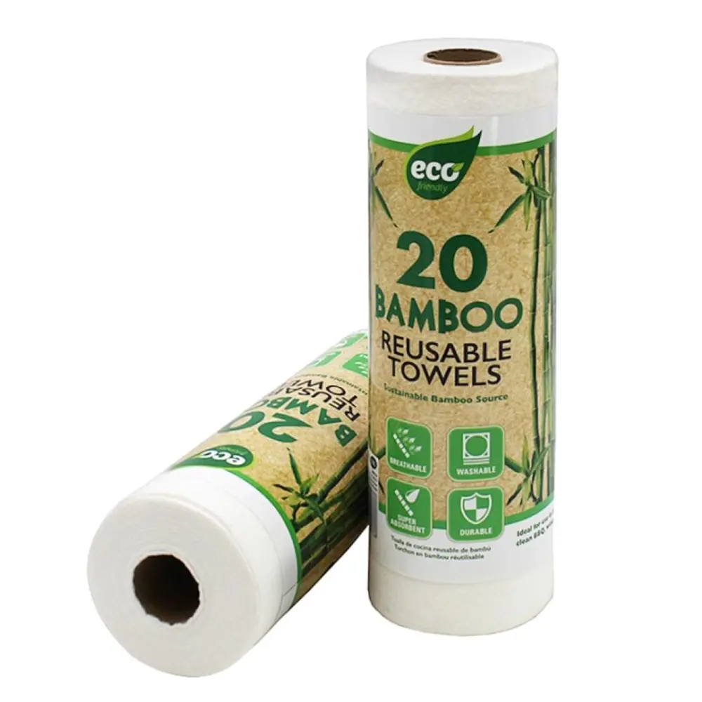 Khăn Trúc Tái Sử Dụng, Bamboo Reusable Towels, 20 Tờ (29.21 x 29.21cm) - UNCLE BILLS