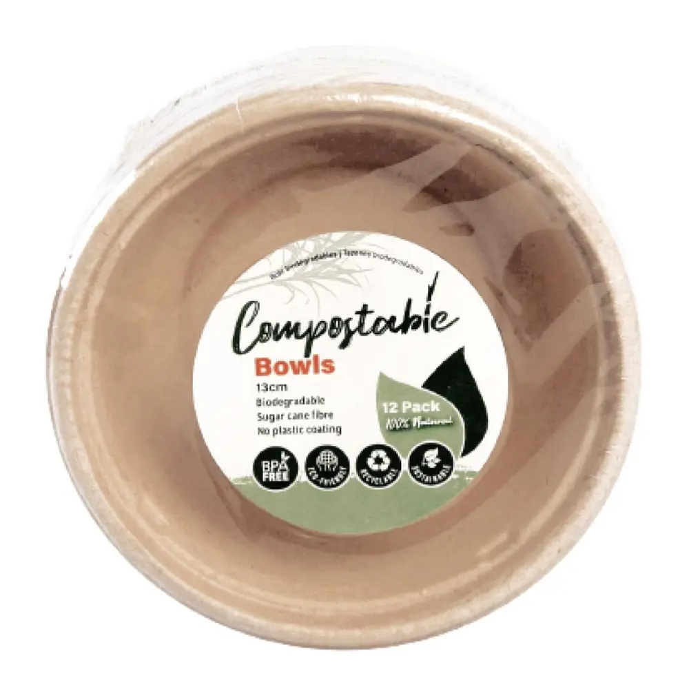 Chén Bã Mía Tự Phân Huỷ, Compostable Bowls, 12 Cái - UNCLE BILLS
