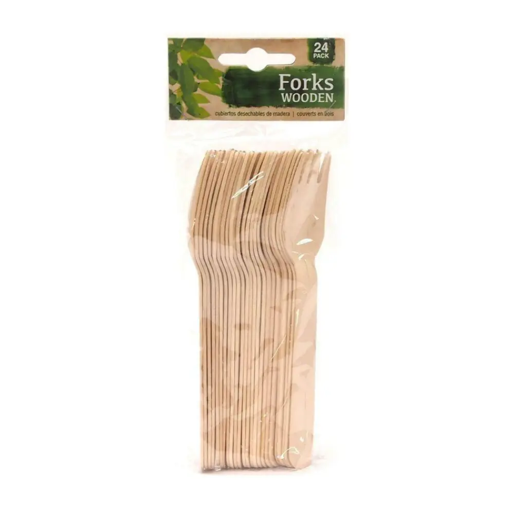 Nĩa Gỗ Tiện Lợi, Wooden Forks, 24 Cái - UNCLE BILLS