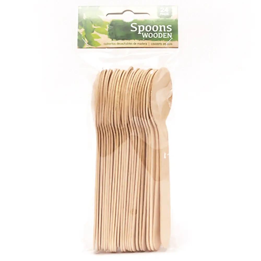 Muỗng Gỗ Tiện Lợi, Wooden Spoons, 24 Cái - UNCLE BILLS