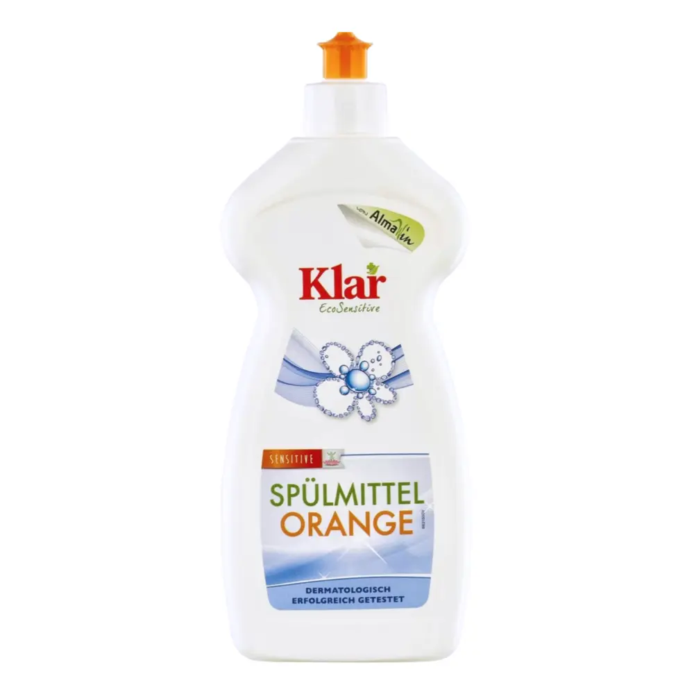 Nước Rửa Bát Dịu Nhẹ Hương Cam, Spulmittel, Dishwashing Liquid, Orange, Sensitive (500ml) - KLAR