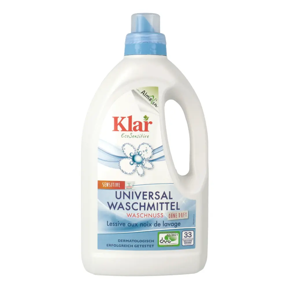 Nước Giặt Cho Da Nhạy Cảm, Universal Waschmittel, Laundry Detergent, Sensitive, 33 Lần Giặt (1.5L) - KLAR