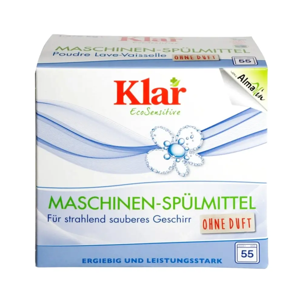 Bột Cho Máy Rửa Bát, Maschinen-Spulmittel, Dishwasher Powder, 55 Lần (1.375kg) - KLAR