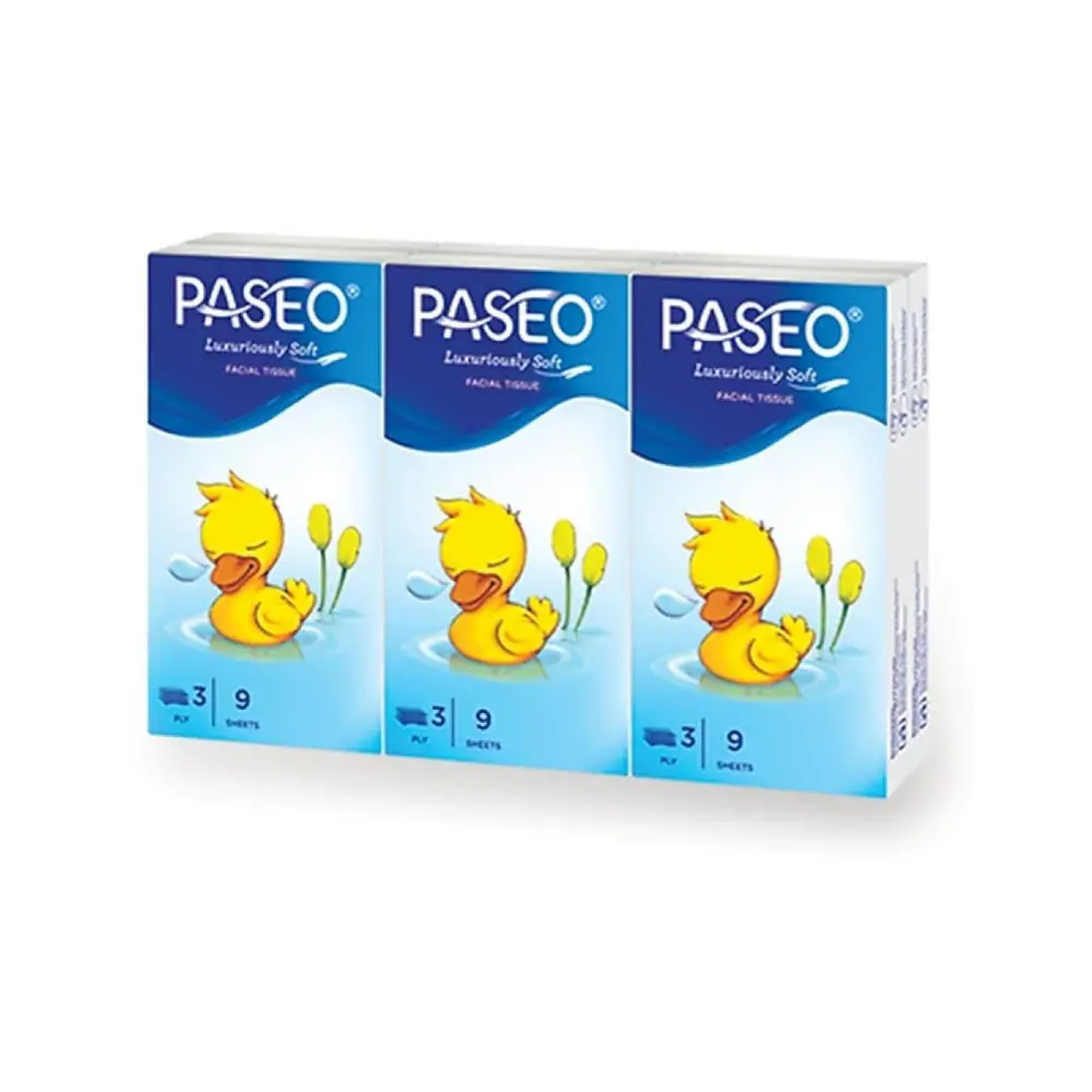Khăn Giấy Lau Mặt 3 Lớp, Facial Tissue, 6 Gói, 54 Tờ (21 x 21cm) - PASEO