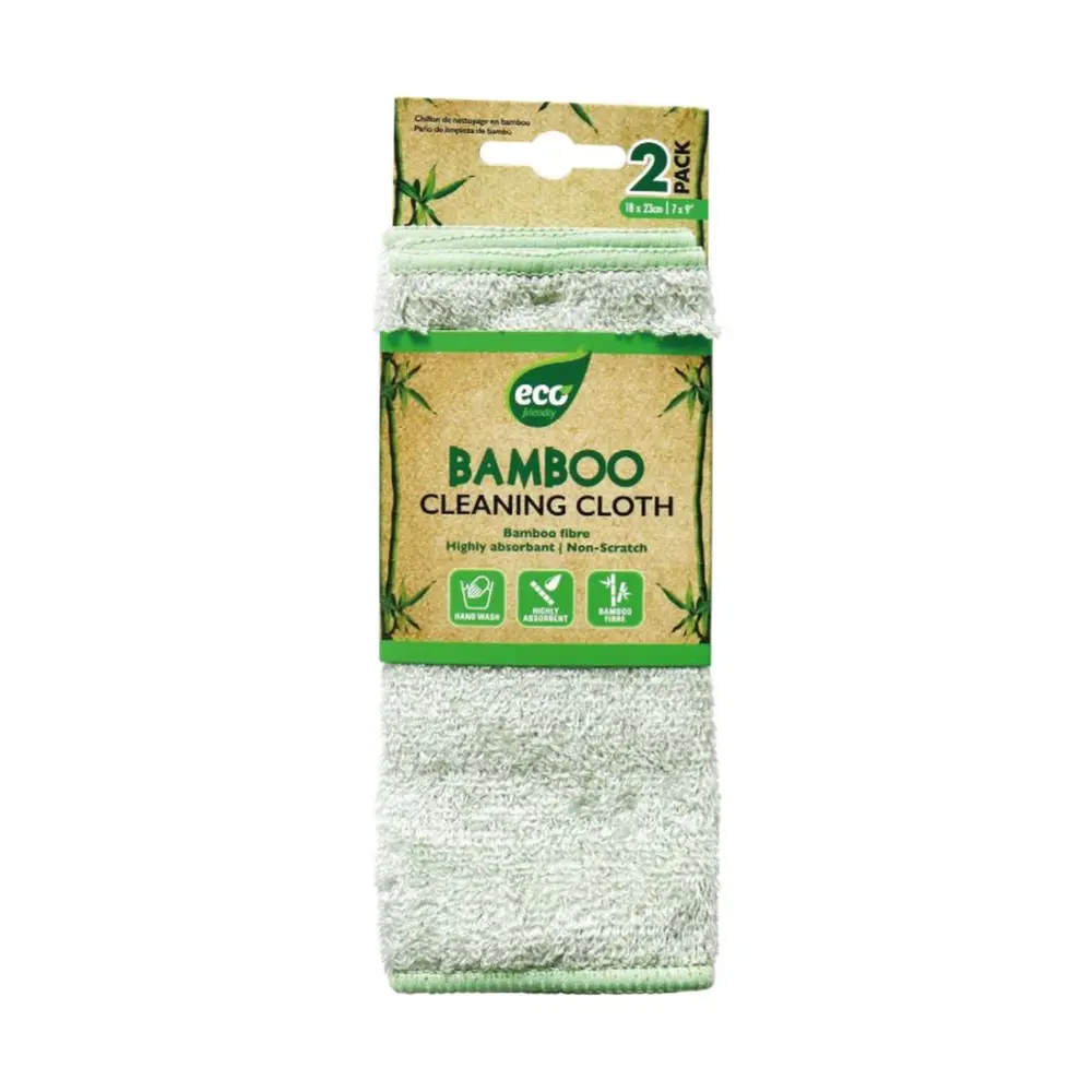 Khăn Lau Bằng Sợi Tre, Bamboo Cleaning Cloths, 2 Cái (18 x 23cm) - UNCLE BILLS