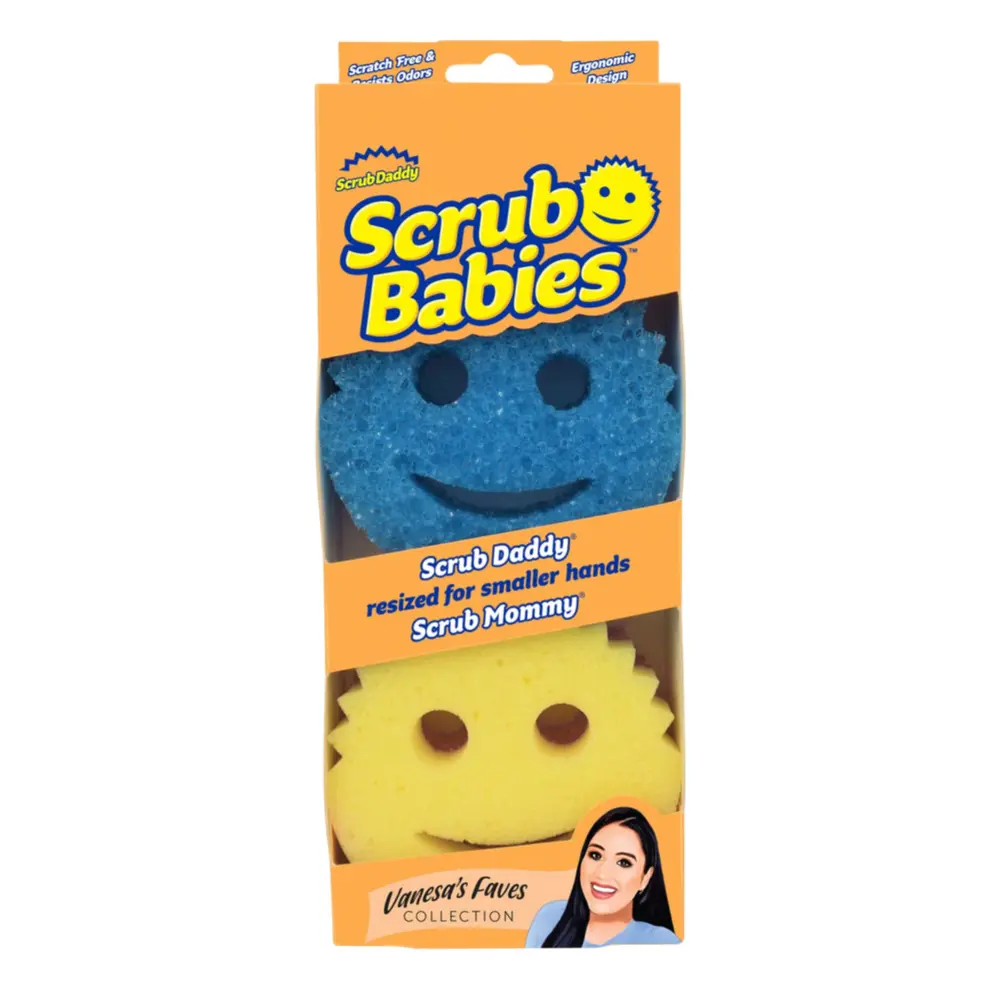 Miếng Bọt Biển Mặt Cười Em Bé Lau Chùi Đa Năng, Scrub Babies, Vanesa`s Faves Collection Scrubber & Sponge, 2 Pack - SCRUB DADDY
