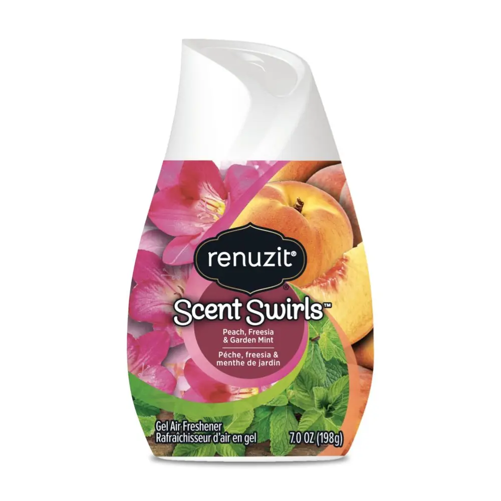 Sáp Thơm Phòng Hương Đào, Hoa Lan & Bạc Hà, Gel Air Freshener, Scent Swirls, Peach, Freesia & Garden Mint, 7 oz (198g) - RENUZIT