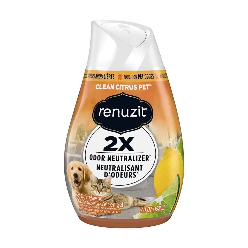 Sáp Thơm Phòng Hương Cam Chanh, Gel Air Freshener, 2X Odor Neutralizer, Clean Citrus Pet, 7 oz (198g) - RENUZIT