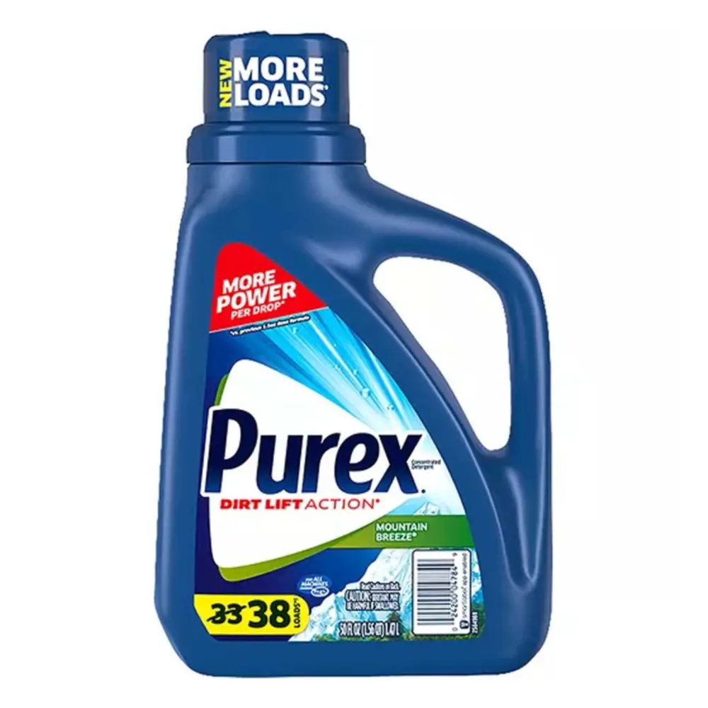 Nước Giặt Đậm Đặc, Concentrated Detergent, Dirt Lift Action, Mountain Breeze, 38 Lần Giặt, 50 fl oz (1.47L) - PUREX
