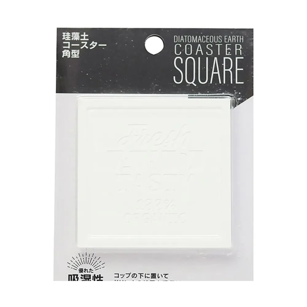 Miếng Lót Ly Siêu Thấm Nước, Diatomaceous Earth Coaster Square (88 x 88 x 9mm) - GREEN ORNAMENT