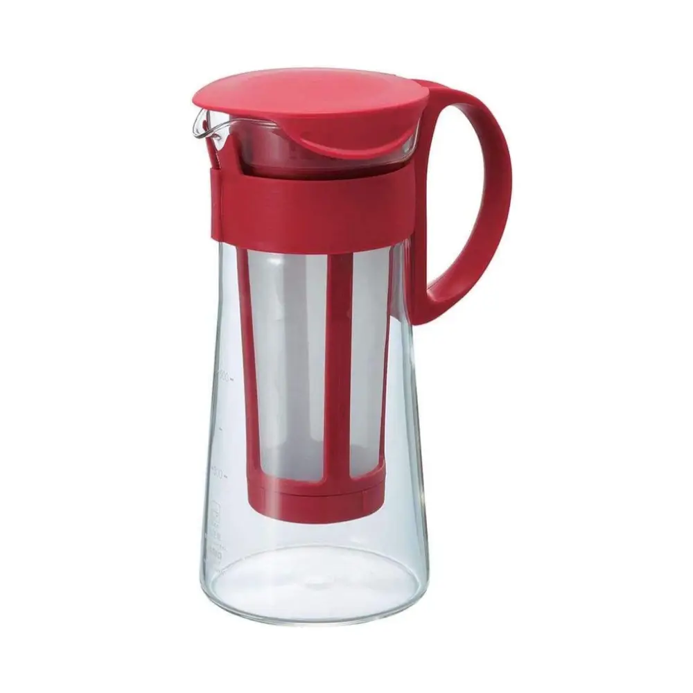 Bình Thủy Tinh Pha Trà & Cà Phê Ủ Lạnh Nắp Đỏ, "Mizudashi" Cold Brew Coffee Pot, 600ml, MCPN-7-R (13.8 x 9.4 x 20.8cm) - HARIO
