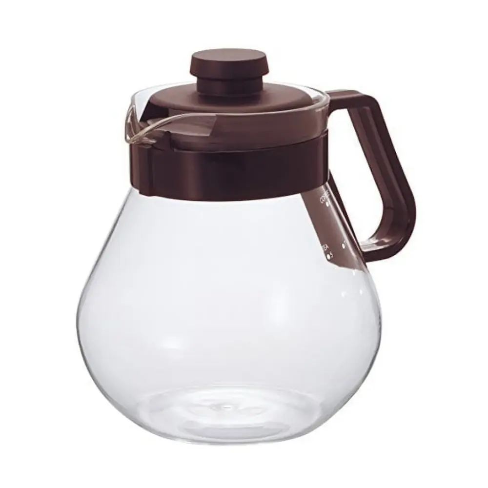 Bình Thủy Tinh Pha Trà & Cà Phê Nắp Nâu, Tea & Coffee Server "Time", 1L, TCN-100-CBR (16.9 x 13.5 x 15.7cm) - HARIO