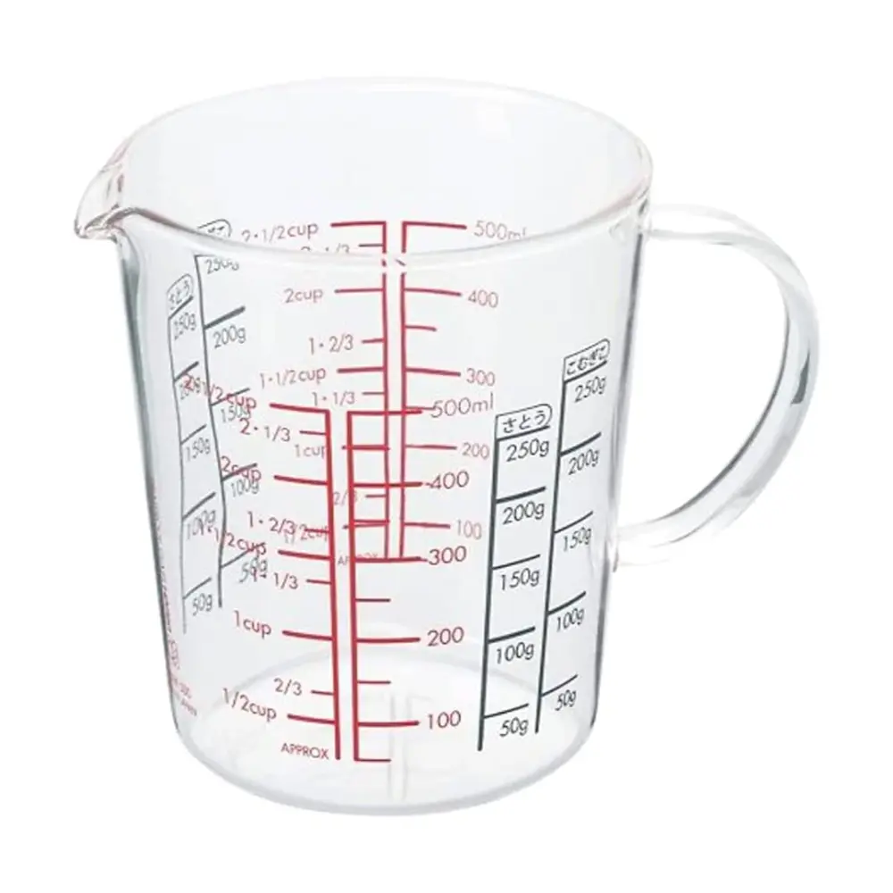 Ca Đo Lường Thủy Tinh, Measuring Cup, 500ml, CMJW-500 (10.5 x 15 x 12cm) - HARIO