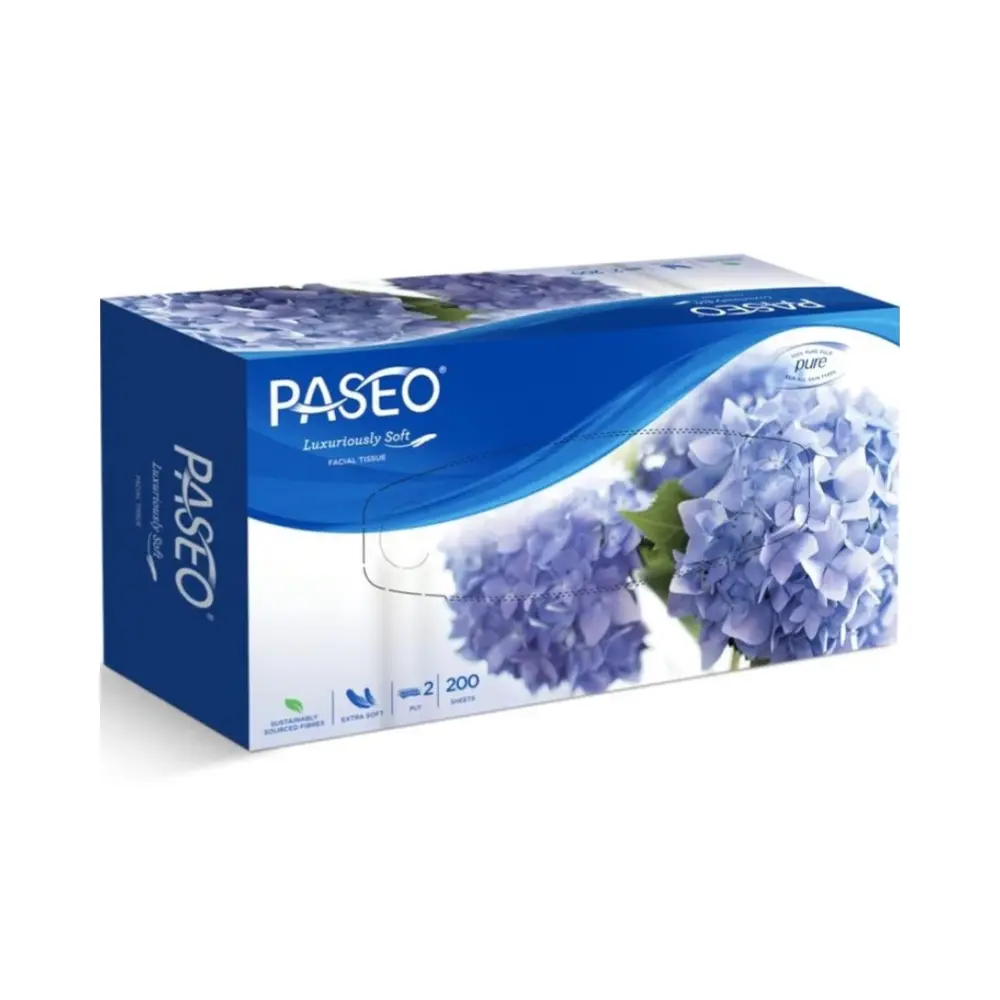 Khăn Giấy Hộp 2 Lớp, Extra Soft Facial Tissue, 200 Tờ (19.5 x 21cm) - PASEO