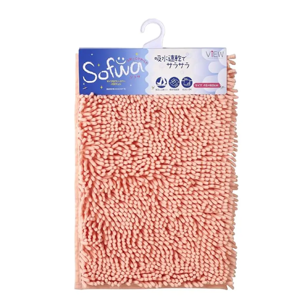 Thảm Su Su San Hô Chùi Chân, Microfiber Water Absorbent Floor Mat, Light Pink, 100% Polyester (36 x 50cm) - SOFWA