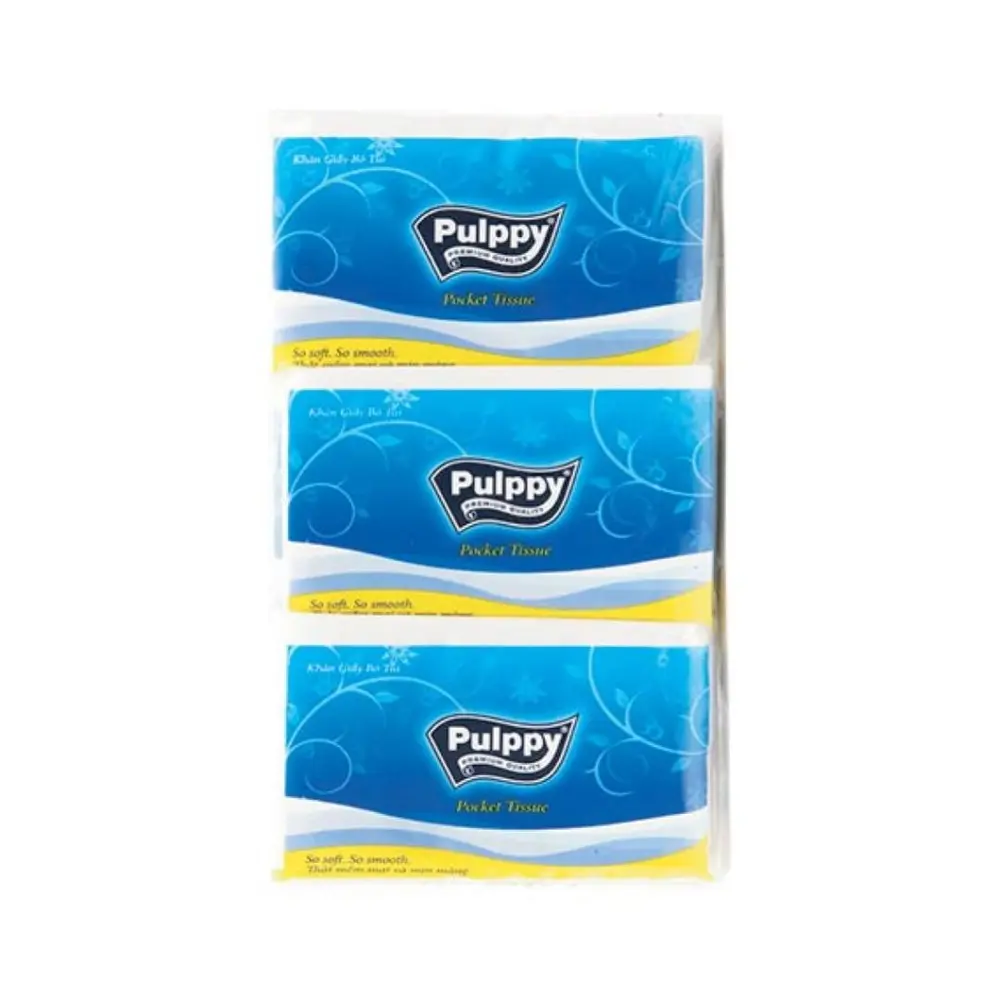 Khăn Giấy Lụa Bỏ Túi, 2 Lớp, Pocket Tissue, Original, 6 Gói (200 x 190mm) - PULPPY