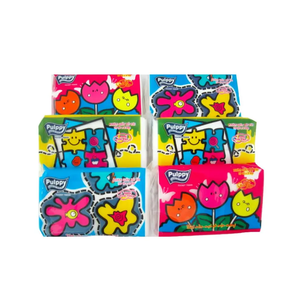 Khăn Giấy Bỏ Túi 2 Lớp Hương Trái Cây, Pocket Tissue, Fruit Scent, 6 Gói (180 x 175mm) - PULPPY