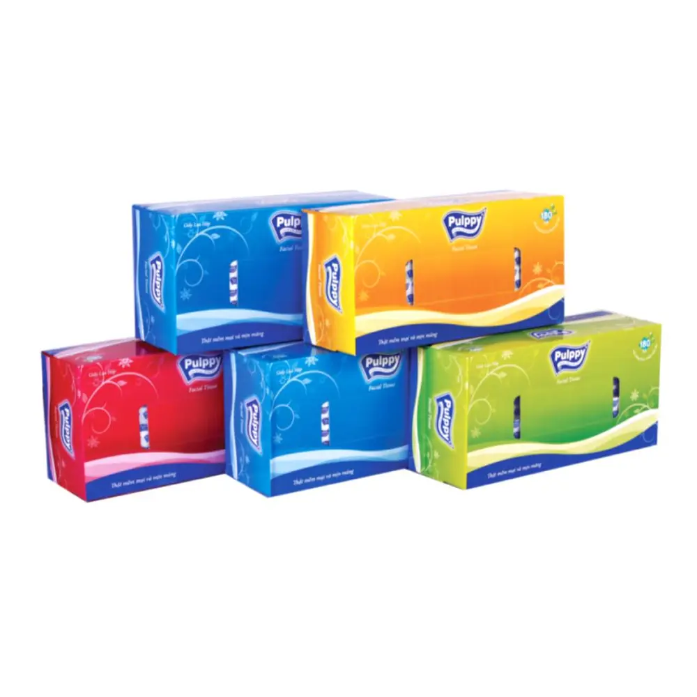 Giấy Lụa Hộp Cao Cấp, Premium Facial Tissue, 2 Ply, 180 Tờ (186 x 200mm) - PULPPY