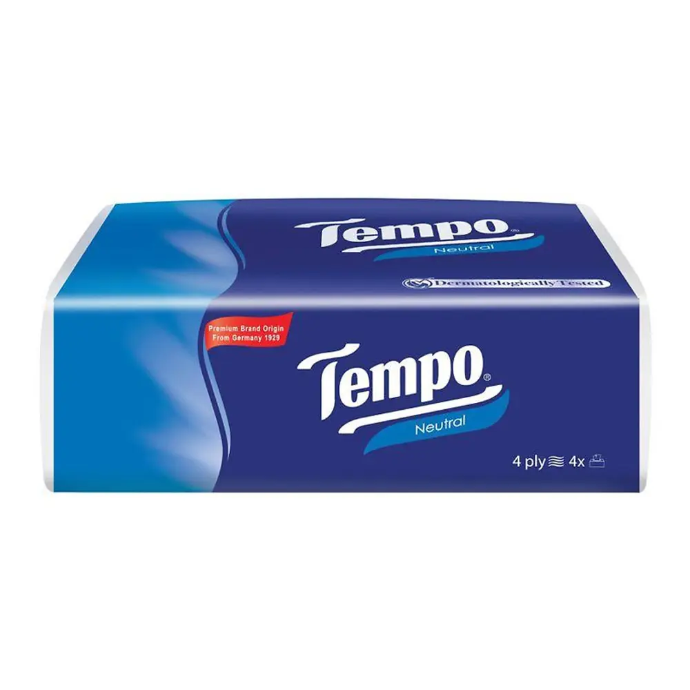 Khăn Giấy Gói Rút 4 Lớp Không Mùi, Soft Pack Facial Tissue, Neutral, 90 Tờ (160 x 195mm) - TEMPO