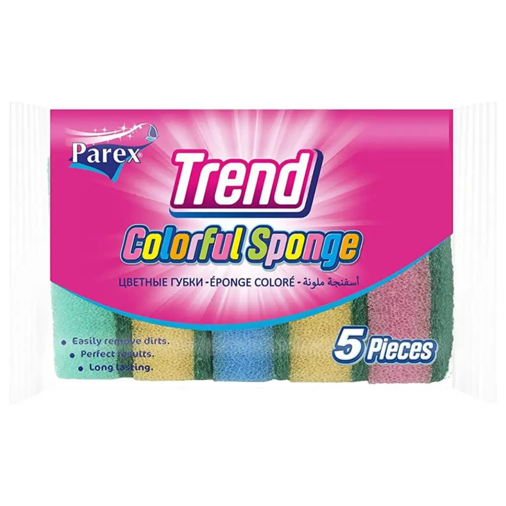 Miếng Mút Rửa Chén 2 Mặt, Trend, Colorful Sponge, 5 Miếng - PAREX