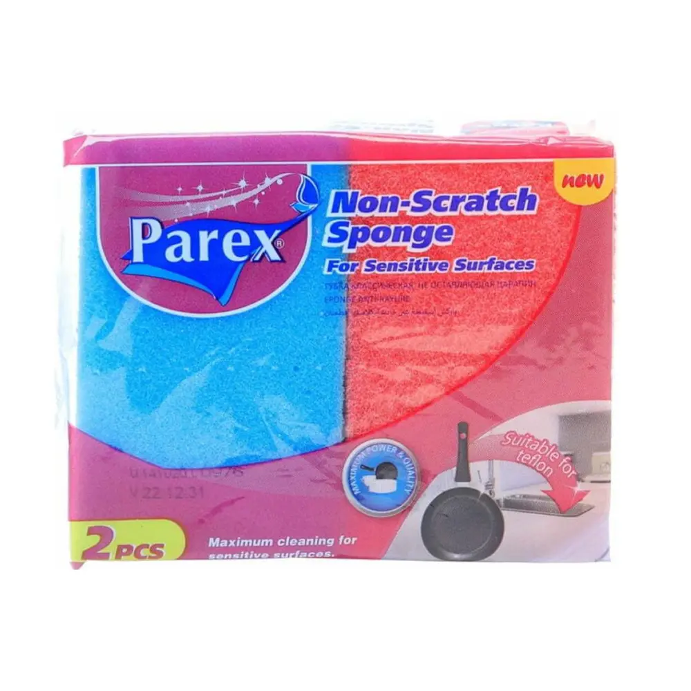 Miếng Mút Rửa Chén Bảo Vệ Móng Tay & Chống Trầy Xước, Non-Scratch Sponge, Nail Saver, 2 Miếng (6.8 x 9 x 4.5cm) - PAREX