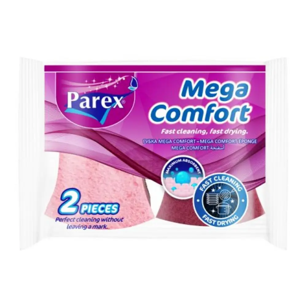 Miếng Mút Rửa Chén Bảo Vệ Móng Tay, Mega Comfort, Nail Saver Sponge, 2 Miếng (8 x 10.5 x 3.4cm) - PAREX