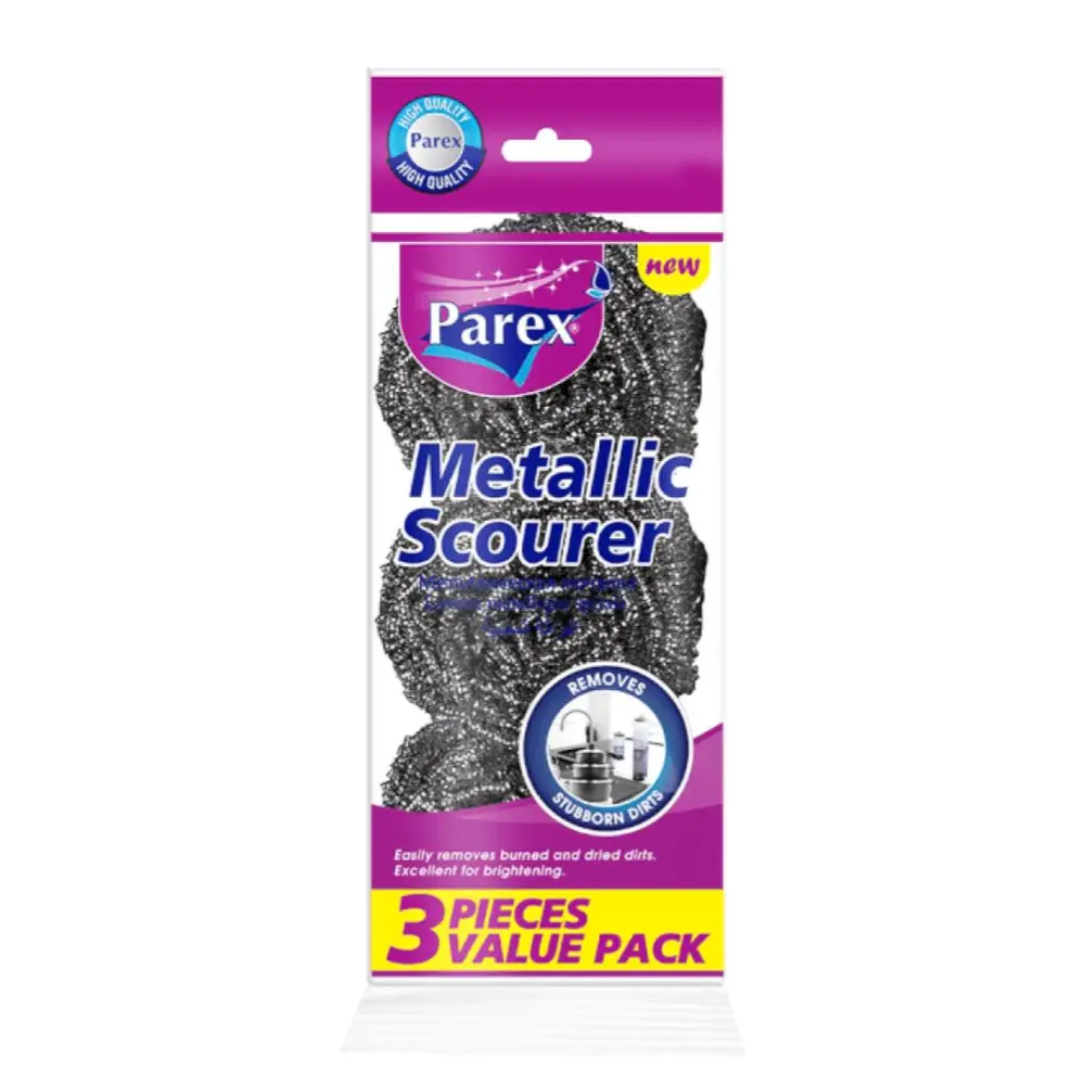 Cước Cọ Rửa Inox, Metallic Scourer, Removes Stubborn Dirts, 3 Miếng (5.5cm) - PAREX