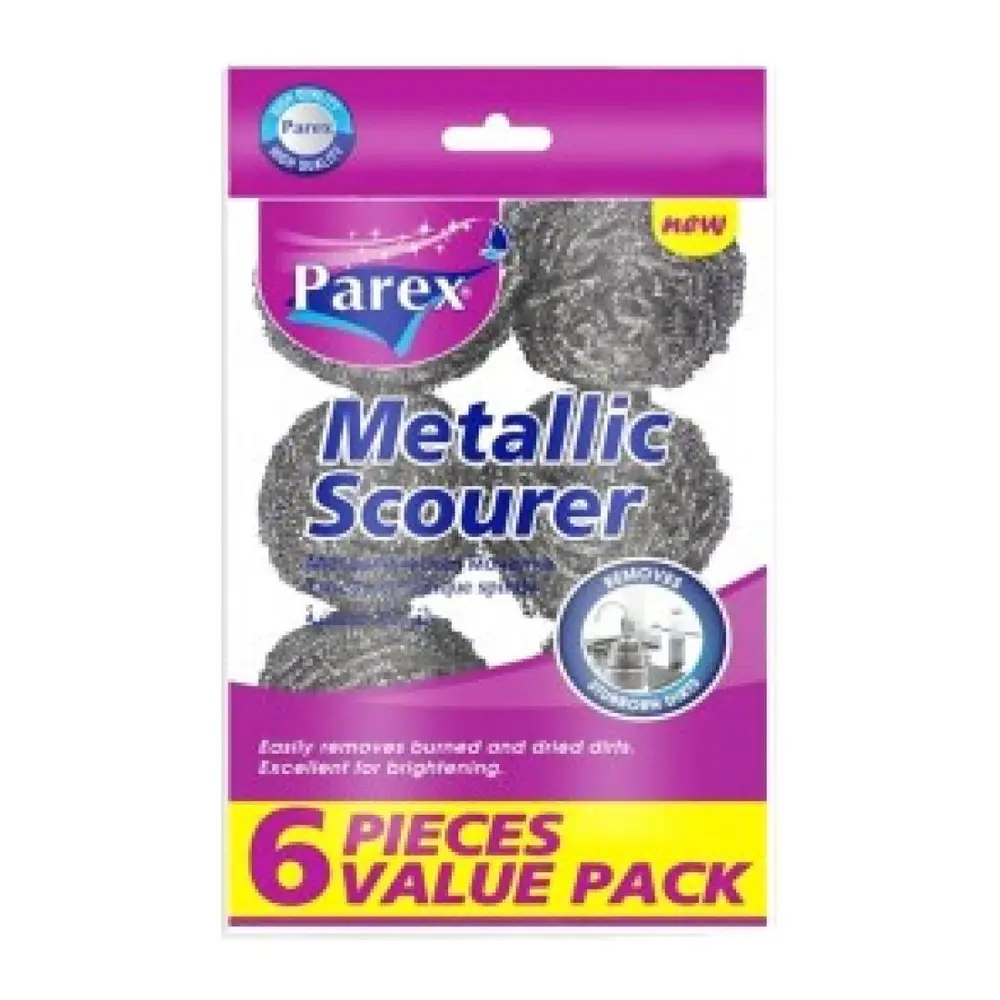 Cước Cọ Rửa Inox, Metallic Scourer for Stubborn Dirt, 6 Miếng (5.5cm) - PAREX