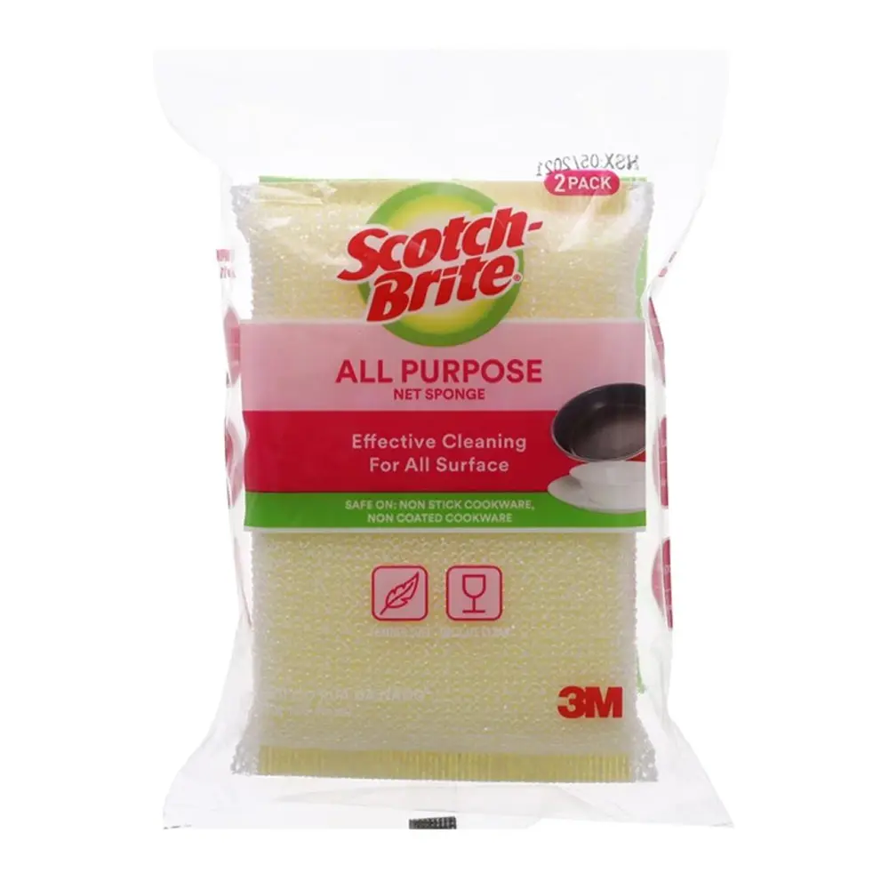 Lưới Cọ Rửa Đa Năng, Scotch-Brite, All Purpose Net Sponge, 2 Miếng (75 x 125mm) - 3M