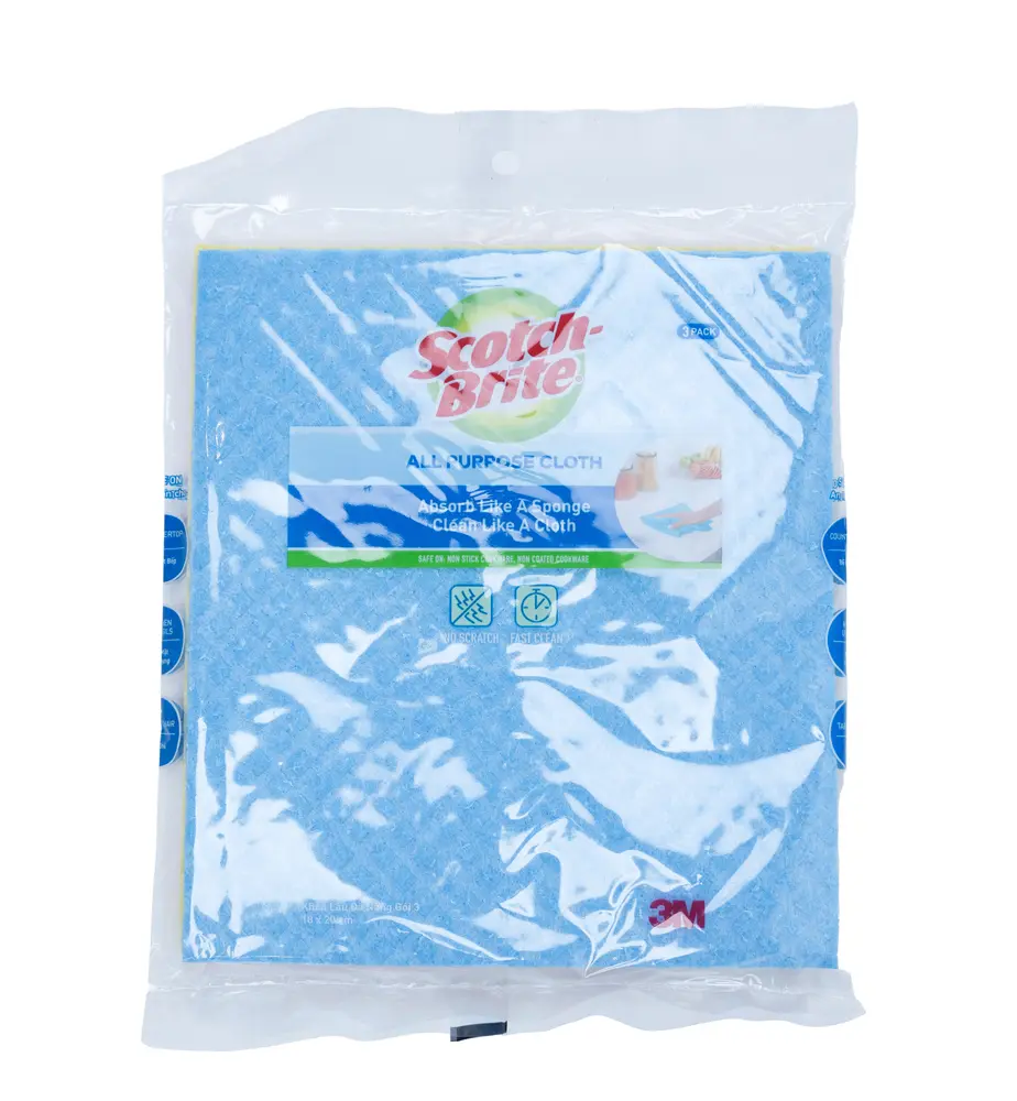 Khăn Lau Đa Năng, Scotch-Brite, All Purpose Cloth, 3 Miếng (18 x 20cm) - 3M