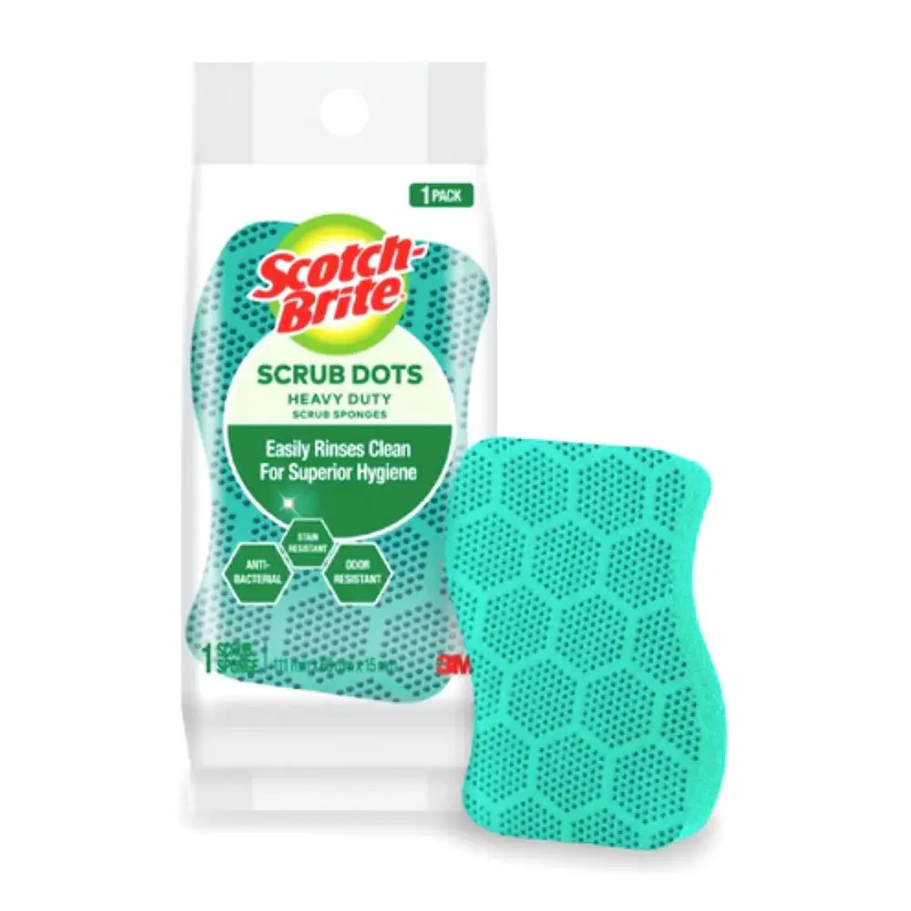 Miếng Rửa Chén Hạt Nổi, Scotch-Brite, Scrub Dots Heavy Duty Scrub Sponge (114 x 69 x 26mm) - 3M