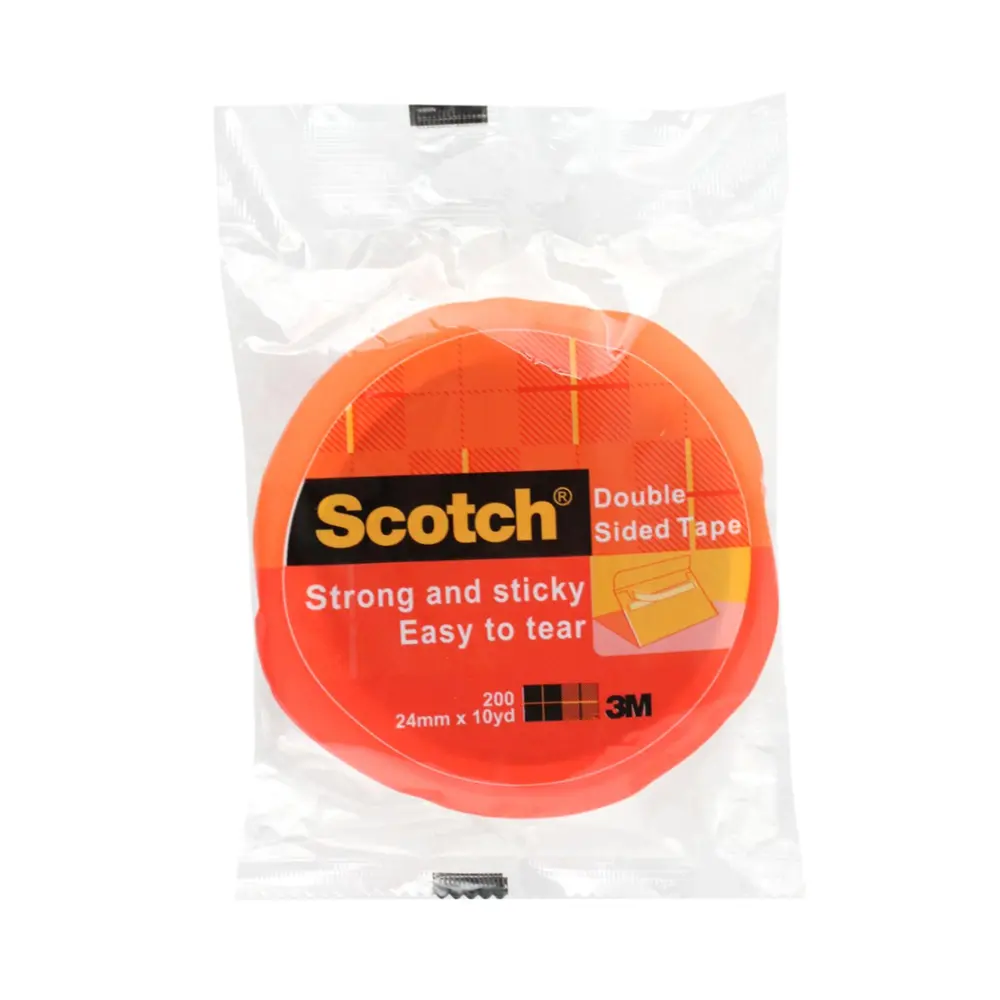 Băng Keo 2 Mặt, Scotch, Double Sided Tape 200, Strong & Sticky (24mm x 9.1m) - 3M
