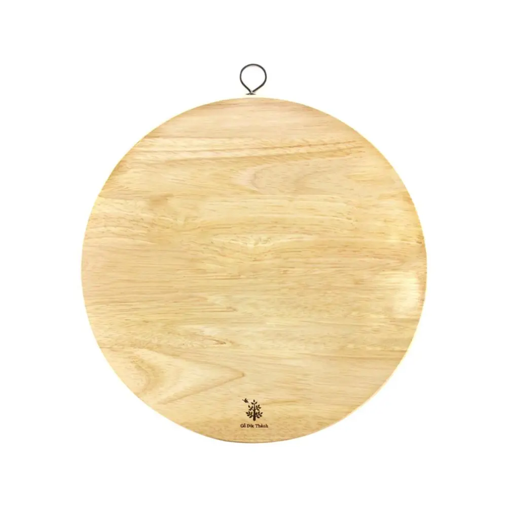 Thớt Tròn Nhỏ Có Khoen, Round Wooden Cutting Board with Hook, Small (24.5 x 24.5 x 1.8cm) - GO DUC THANH