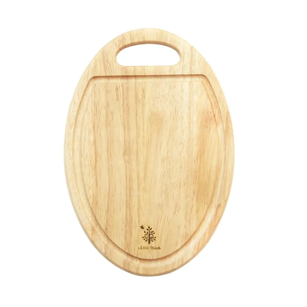 Thớt Oval Có Rãnh, Oval Wooden Chopping Board (28 x 20 x 1.5cm) - GO DUC THANH
