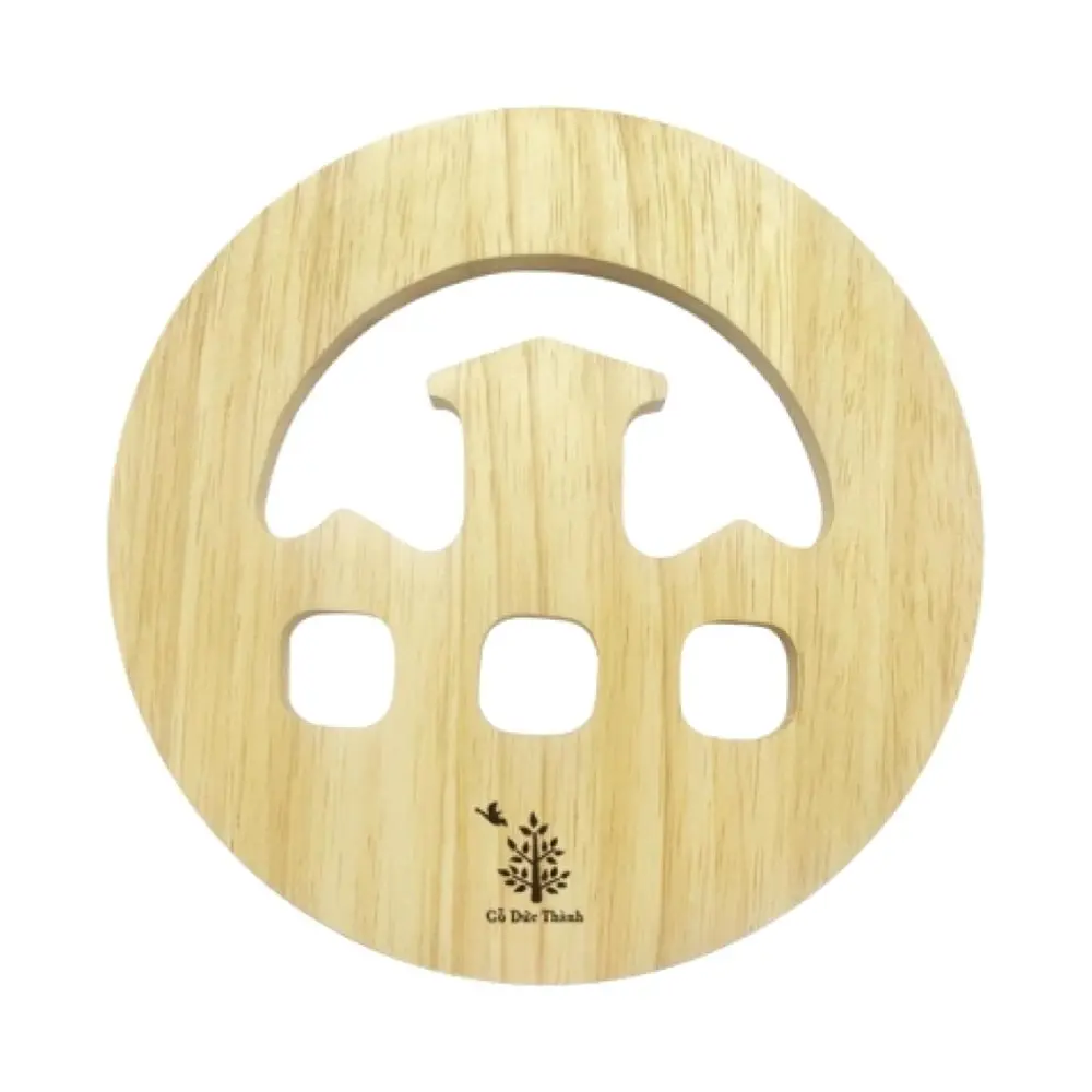 Rế Biểu Tượng 1, Wooden Coaster Symbol 1 (16.5 x 16.5 x 1.2cm) - GO DUC THANH